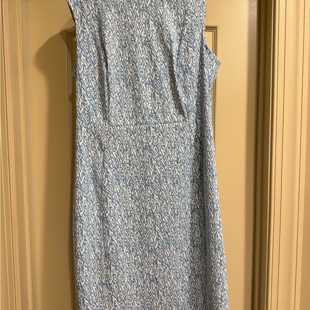 Calvin Klein Blue and White Midi Dress